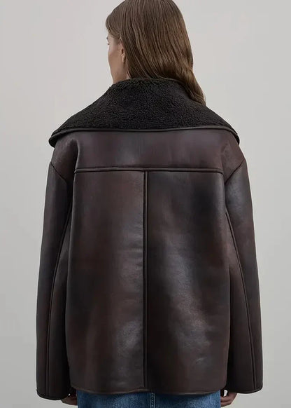 jacket Long Effet Cuir